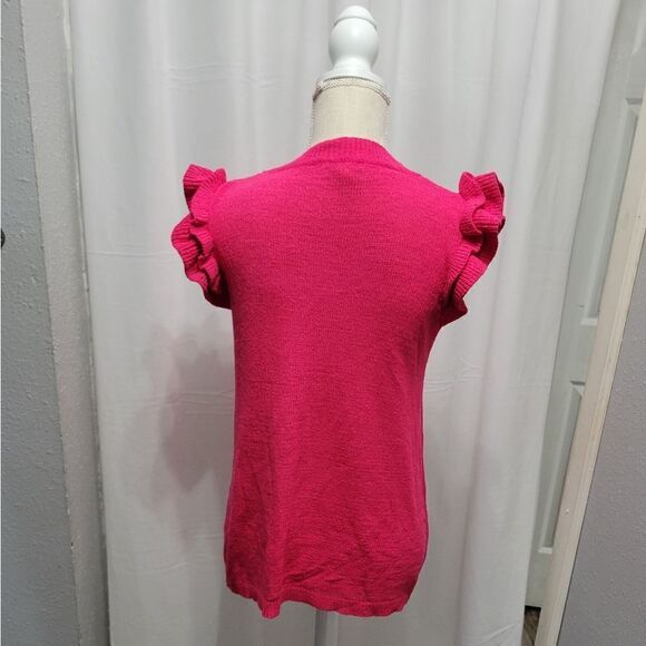 Jodifl pink knit top Ruffle Sleeves Sz Small - Picture 6 of 10